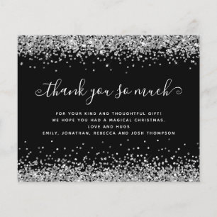 PAPIER Silver Glitzer Christmas Black Danke