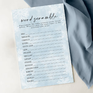 Papier Simple Blue Snowflakes Baby Word Scramble Jeu