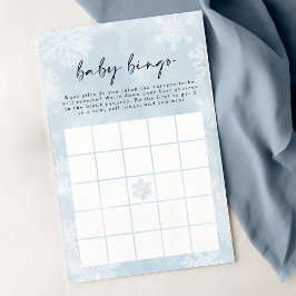Papier Simple Blue Snowflakes Winter Baby Bingo Jeu
