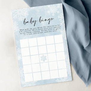 Papier Simple Blue Snowflakes Winter Baby Bingo Jeu