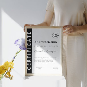 Papier Simple Certificate Award Black White Business Logo