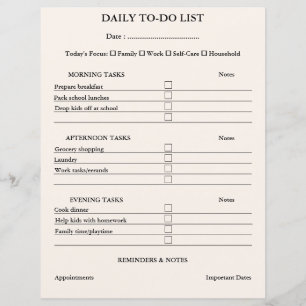 Papier Simple Clean Minimalist To Do List Planner pour ma