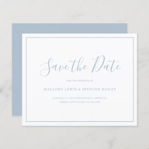 Papier Simple Dusty Blue Budget Mariage Enregistrer la da
