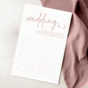 Papier Simple Dusty Rose & White Fête des mariées Jeu A-Z