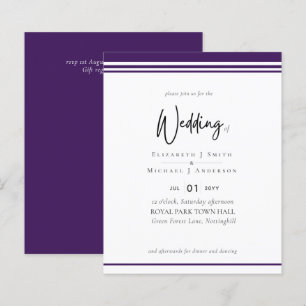 Papier Simple Elegance Plum Purple Moderne Mariage Budget