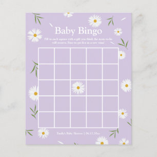 Papier Simple Elegant Blanc Baby shower Bingo Jeu