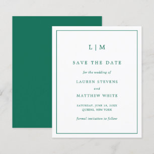 Papier Simple Émeraude Verte Budget Mariage Enregistrer l