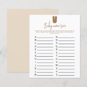 Papier Simple jeu de course de noms de bébé lapin