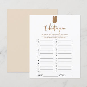Papier Simple lapin Baby Item Jeu. Jeu baby shower
