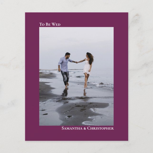Papier Simple Magenta BUDGET Mariage Photo Invitation (Devant)