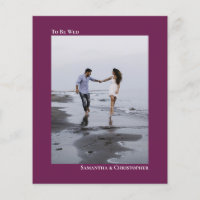 Simple Magenta BUDGET Mariage Photo Invitation