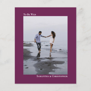 Papier Simple Magenta BUDGET Mariage Photo Invitation