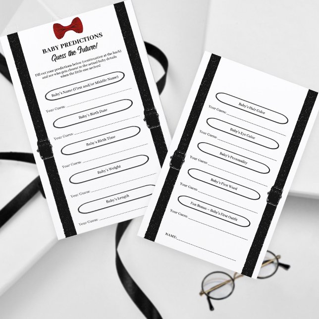 Papier Simple mignon Baby shower prédictions jeu amusant  (Créateur téléchargé)