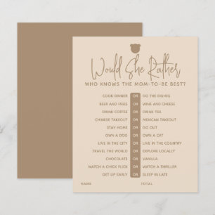 Papier Simple minimaliste moderne ours Baby shower Jeu