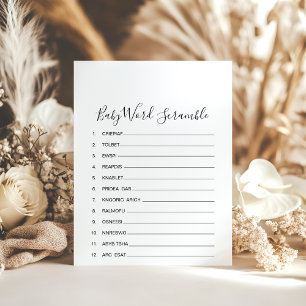 Papier Simple minimaliste Mot Bébé Jeu Scramble