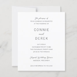 Papier Simple Modern Budget Wedding Invitation