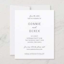 Papier Simple Modern Budget Wedding Save Date
