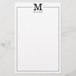 Papier Simple Modern Classic Nom de famille Monogramme