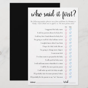 Papier Simple Qui L'A Dit Le Premier   Black White Game C