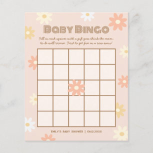 Papier Simple Retro Boho Daisy Baby shower Bingo Jeu