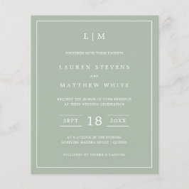 Papier Simple Sage Green Monogramme Budget Mariage Invita
