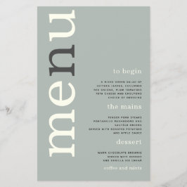 PAPIER | Simple Sage Ivory Typografy Wedding Menu