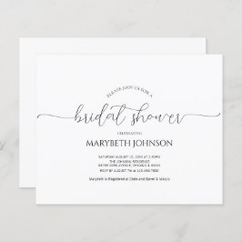 Papier Simple Script minimaliste Invitation à la douche n