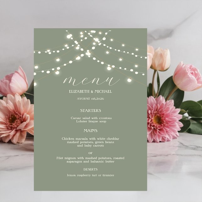 Papier Simple String Lights Sage Green  (Créateur téléchargé)