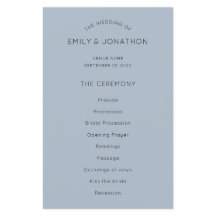 PAPIER | Simple Text Dusty Blue Wedding Program