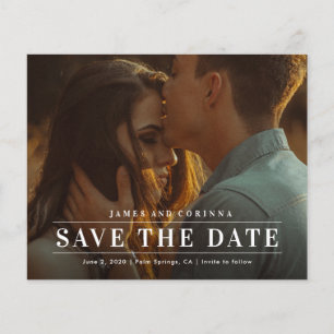 Papier Simple Typographie Photo Mariage Enregistrer La Da
