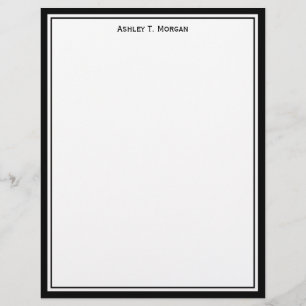 Papier Simplicité en-tête personnalisé noir blanc