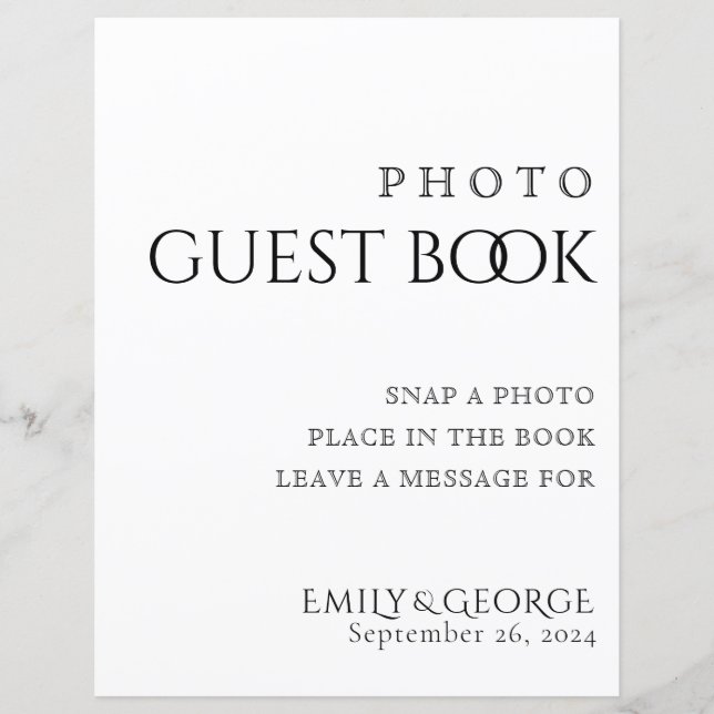 Papier Simply Classic Photo Guest Book Mariage (Devant)