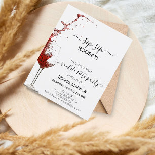 Papier Sip Sip Hooray Bacheloré Parti Vin