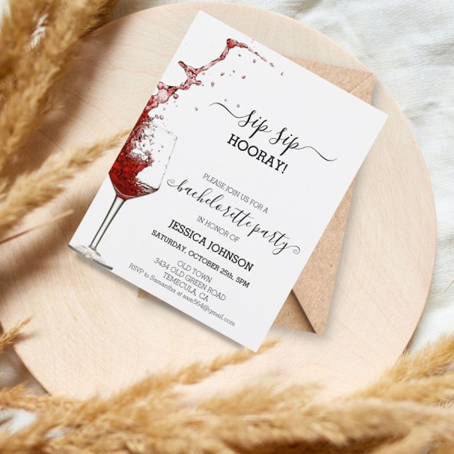 Papier Sip Sip Hooray Bacheloré Parti Vin (Créateur téléchargé)