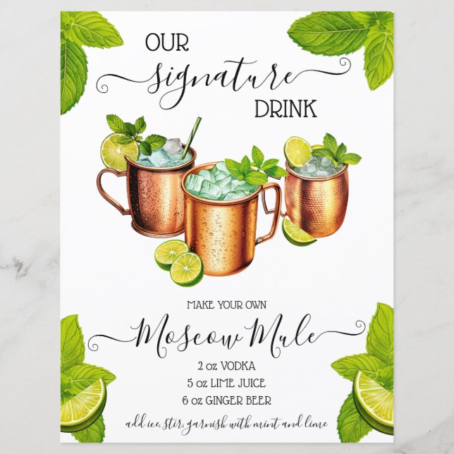 Papier Sip, Sip Hooray Moscou Mule Signature Boisson Rece (Devant)