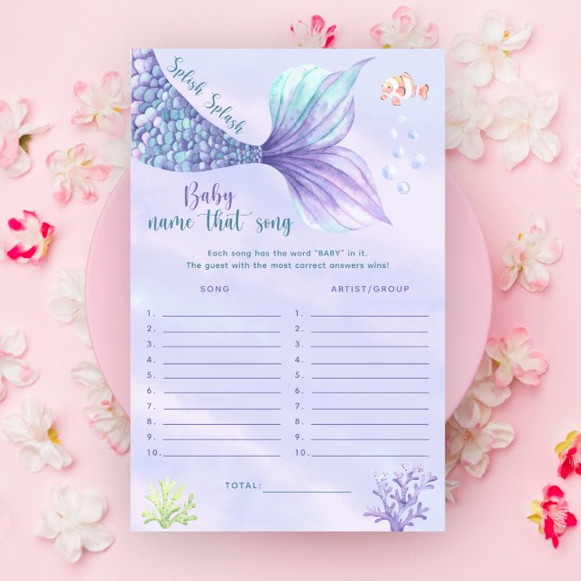 Papier Sirène Sous la mer Bébé nom ce jeu de chanson (Créateur téléchargé)