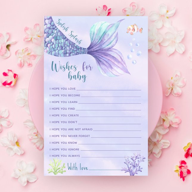 Papier Sirène sous l'océan Mer Voeux pour bébé (Créateur téléchargé)