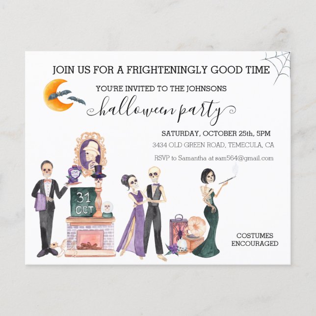 Papier Skeleton du budget du parti Halloween (Devant)