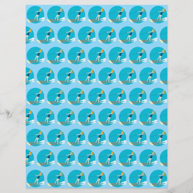 Papier Ski nautique de style vintage (Devant)