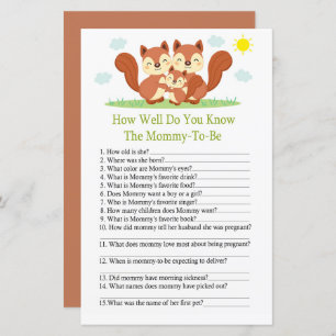 Papier Sleepy fox Comment bien connaissez-vous baby showe