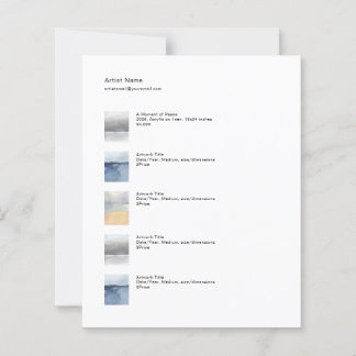 Papier Small Art Tear Sheet Price List Template