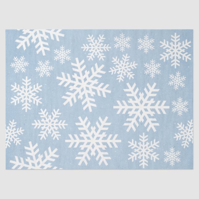 Papier Snowflake Blue Holiday Nahtlose Muster (Vorderseite)