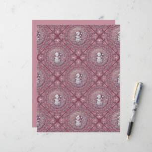 Papier Snowman rose Whimsical Mandala Geo Tile Scrapbook