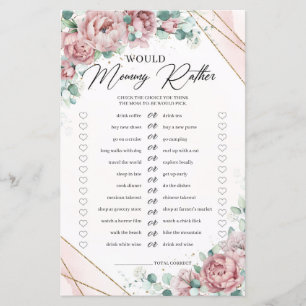 Papier Soft pastel rose fleurs or Voudrait maman Plutôt