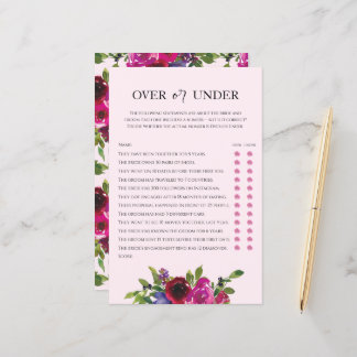Papier Soft Pink Floral Watercolor Game Over or Under 