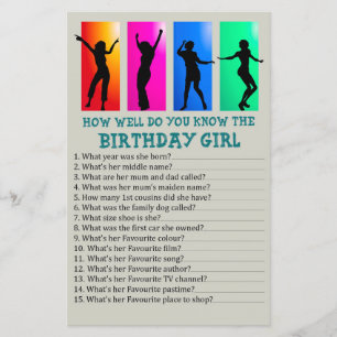 Papier Soirée dansante Connaissez-vous bien la fille d'an