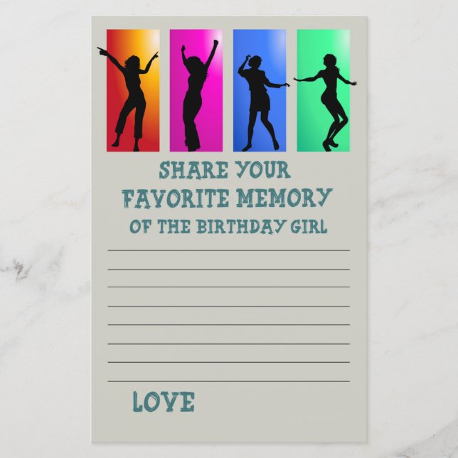 Papier Soirée dansante Mémoire préférée de la fille d'ann (Devant)