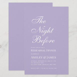 Papier Soirée Lavender Avant Le Dîner De Répétition Invit