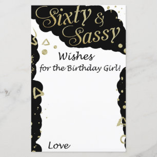 Papier Soixante et Sassy Voeux pour le jeu de fille d'ann