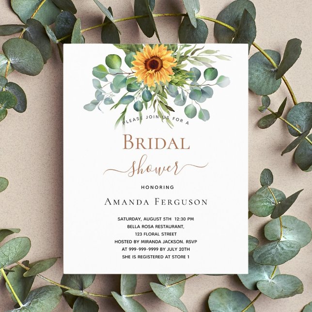 Papier Soleil de douche nuptiale budget eucalyptus (Créateur téléchargé)